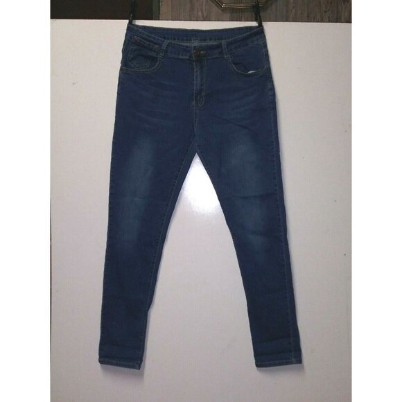 Vintage Skinny Jeans Womens 33W 30 inseam Boho stretch mid rise, medium wash EUC - Picture 5 of 8